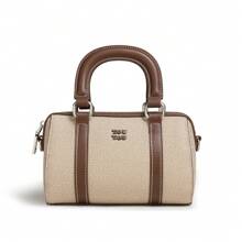 TOUTOU Original Designer Lightweight Business Casual Elegant Large Capacity Handbag & Tote Bag Beach Essentials, PU Leather Chocolate Brown Purse & Boston Bag, Minimalist Vintage Color Block Shoulder Bag & Underarm Bag - Brown - View 11