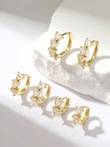 6 sztuk/zestaw Modny zestaw kolczyków z turkusu, miedziany odcień geometrycznej kropli wody cyrkonii sześciennej kolczyki koła i wisiorki, spersonalizowana biżuteria prezenty urodzinowe dla kobiet, nadaje się na co dzień, festiwal, imprezę, randkę