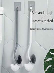 Elbow Toilet Brush With No Dead Corners, Long Handle Soft Bristled Brush, Detachable Toilet Brush, Multifunctional Toilet Brush, Household Wall Mounted Cleaning Brush, Toilet Brush - Multicolor - View 9
