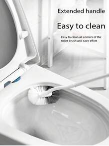 Elbow Toilet Brush With No Dead Corners, Long Handle Soft Bristled Brush, Detachable Toilet Brush, Multifunctional Toilet Brush, Household Wall Mounted Cleaning Brush, Toilet Brush - Multicolor - View 2