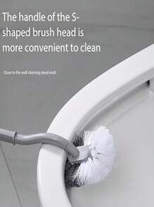 Elbow Toilet Brush With No Dead Corners, Long Handle Soft Bristled Brush, Detachable Toilet Brush, Multifunctional Toilet Brush, Household Wall Mounted Cleaning Brush, Toilet Brush - Multicolor - View 5