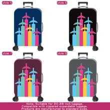 Aircraft Pattern Series, Reactive Printing, Suitcase Protective Covers, Suitcase Accessories, Suitable For Business, Business Trips, Vacations, Travel, Luggage Check-In, Back To School, Providing Personalized Color And Good Protection For Your Suitcase. Suitable For 20- 28 Inch Box. Bag For School School Accessories School Stuff - Multicolor - View 3