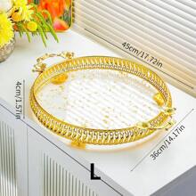 1PC Złoty okrągły metalowy talerz na ciasto, złoty talerz, talerz serowy, talerz na owoce, talerz deserowy, talerz na przekąski, talerz sałatkowy, talerz na ciasto, odpowiedni do restauracji i kuchni, serwis stołowy, artykuły imprezowe