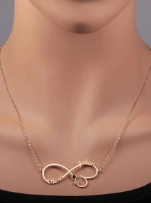 Customized S925 Sterling Silver Personalized Infinity Heart Gemstone Inlaid Two Names Necklace, Gift For Father's Day, Mother's Day, Valentine's Day, Birthday, Anniversary, Friends, Graduation, Christmas, Premium Household Gift