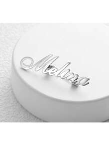 Personalized Customize Names Stainless Steel Brooch Pin Custom Logo Gold Name Badges Products For Women Jewelry Wedding Gift