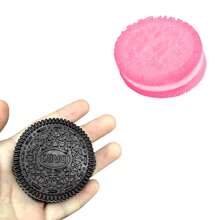 2 Squishy Cookie Oreos Stress Reliever Toy Concentration Squishies Fidget Toy Colors - 黑色-粉紅色 - 查看 2