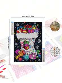 Tranh khảm kim cương 5D DIY, Bộ tranh kim cương phong cảnh quà tặng đáng yêu, Trang trí nhà nghệ thuật khảm, Quà tặng Giáng sinh, Halloween, Lễ Tạ ơn cho bạn bè - Đen và trắng - Xem 3