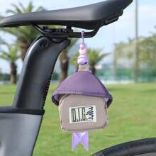 1 Stück Fahrrad Hängetasche mit Perlenbesatz und Glocke, Fahrrad Gepäckträger Tasche mit großer Kapazität, Straßen-/Berg-/Faltrad Zubehörtasche mit reflektierendem Band Dekoration und Glocke