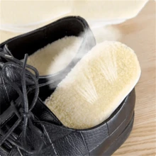 Natural Lamb Fleece Insoles Men Women Winter Keep Warm Insole Soft Wool Thicken Shoepad Cashmere Shoes Insert Thermal Shoe Pads, Winter Gift Ideas - Apricot - View 4