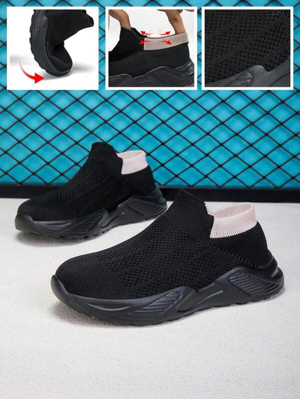 1 Pair Lightweight Casual Sports Shoes For Youth, Unisex Student Soft Sock Sneakers