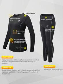 Set termico da donna da indossare sotto gli abiti per attività all'aperto in inverno, adatto per sci, caccia, ciclismo, corsa, campeggio, come strato base