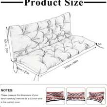 Boho Chic Outdoor Swing Mat, 60x40 Inch - Waterproof Polyester With Back Straps, Hand-Washable Cotton Fill, Fits 2-3 Seater Patio & Garden Furniture, Zippered Cover For All-Season Use, For Winter