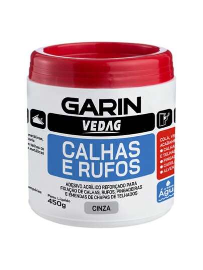 Cola Veda Calha Rufo Galvanizado 450g Cinza Alta Resistência Garin Vedag