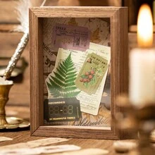 YUXIAN 40pcs/Pack Vintage Style Label Memo Stickers, Creative Aesthetic DIY Decorative Scrapbooking Stickers, Holiday Gifts, Personalized Scrapbook School Supplies Back To School - Green - View 5