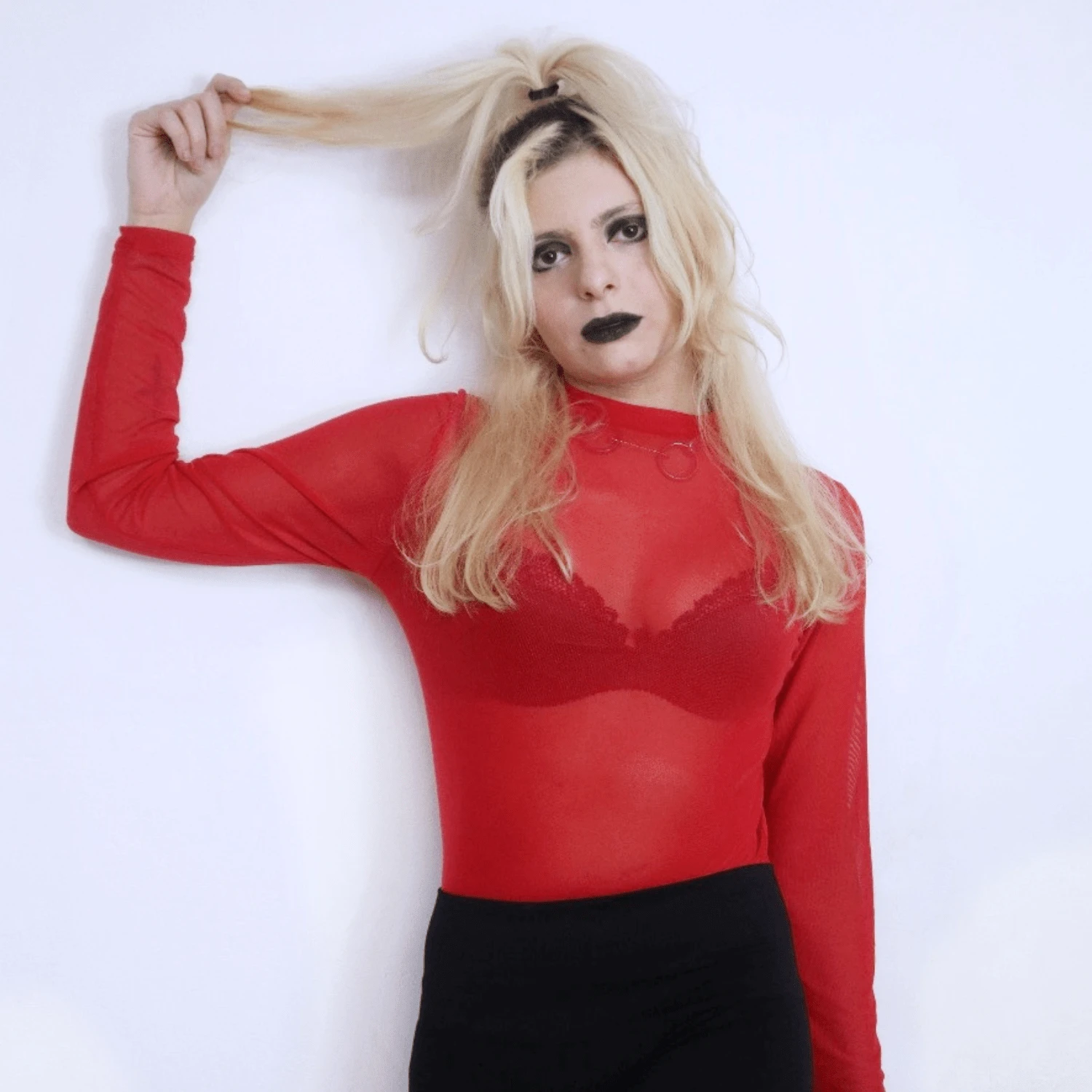 Long Sleeve Red Tulle - Đỏ - Xem 1