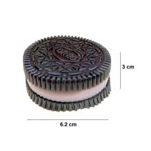 2 Squishy Cookie Oreos Stress Reliever Toy Concentration Squishies Fidget Toy Colors - 黑色-粉紅色 - 查看 4
