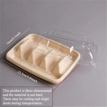 10pcs Disposable Taco Box Cornbread Tray Crispy Taco Shell Packaging Box Mexican Flatbread Take Out Packing Box Disposable Paper Pulp Takeaway Containers - Beige - View 7