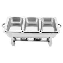 ZhdnBhnos 7.5L Chafing Dish Buffet Stainless Steel Food Warmer Set Rectangular Buffet Server - Silver - View 9