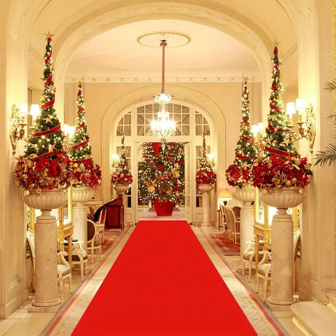 1pc Red Carpet, Disposable Wedding Store Entrance Opening Ceremony Wedding Exhibition Stage Wedding Ceremony Aisle Red Carpet, Welcome Passage Carpet, Party, Christmas Celebration Carpet