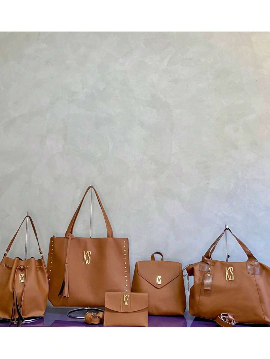Women's Shoulder Bag Backpack Party Document Holder Kit 4 Pieces Priced At 1 - 駝色 - 查看 1