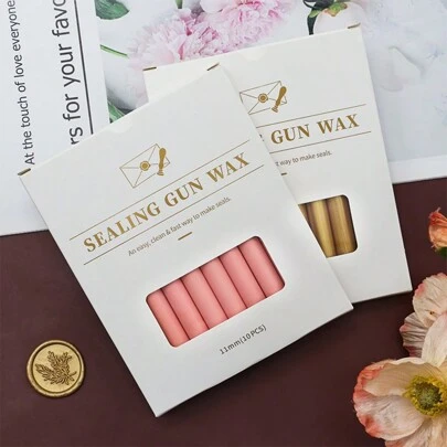 10 st/låda förseglingsvaxpinnar, vaxtätningsstickor, limpistol förseglingsvaxpinnar för bröllopsinbjudningar, brev, kuvert, kort och hantverk