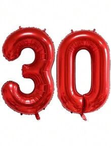 30-Year-Old Party Decoration Balloon Aluminum Film Balloon Digital Balloon - Multicolor - View 7