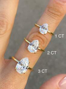 1 Stück 925 Sterling Silber Brillant 1/2/5 Karat Tropfenschliff Ring Verlobungsring Ehering für Frauen Versprechen Ring Ewigkeitsring Schmuckgeschenk