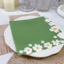 50 piezas/100 piezas Servilletas de papel con diseño de margarita, servilletas desechables decorativas para cena, adecuadas para eventos grandes, fiestas, bodas, Año Nuevo, Día de San Valentín