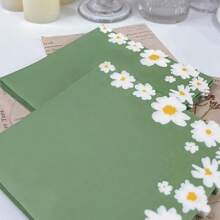 50 piezas/100 piezas Servilletas de papel con diseño de margarita, servilletas desechables decorativas para cena, adecuadas para eventos grandes, fiestas, bodas, Año Nuevo, Día de San Valentín