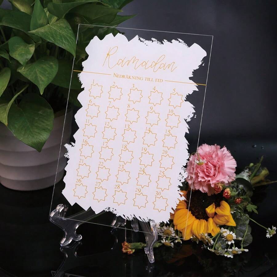 Rama Decorations Countdown Calendar Transparent Acrylic• Rama Decorations Planner With Stand• English Or Swedish Best Gifts Birthday Graduation - True Color - View 1