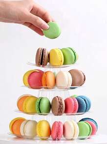 1 件 4/6/10 层马卡龙塔蛋糕展示架纸杯蛋糕架甜点展示架适用于洗礼派对、婚礼、生日、万圣节、圣诞节、感恩节、情人节和其他节日派对 - 無色 - 查看 7