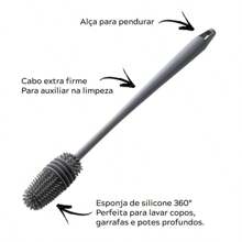 Escova De Lavar Garrafa Mamadeira Copo Taça Silicone Limpa Copo Garrafa Silicone Escova Multiuso Limpa Copo Garrafa