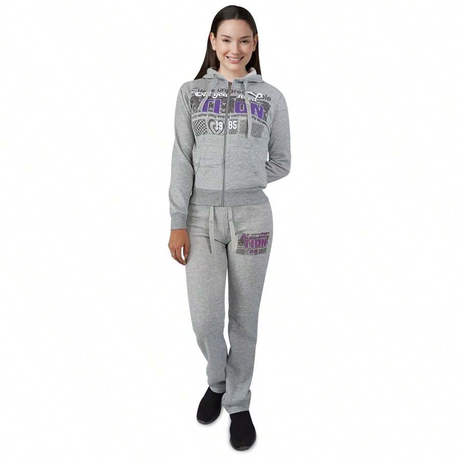 Plush Pants Set With Stretch 2 Pieces - 淺灰色 - 查看 1