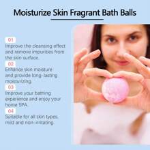 1boxed /2boxed Bubble Bath Ball Fragrance Moisturizing Flower Fragrance Preserving Plant Cleansing Skin Bubble Bath Ball - 多色*2 - 查看 8
