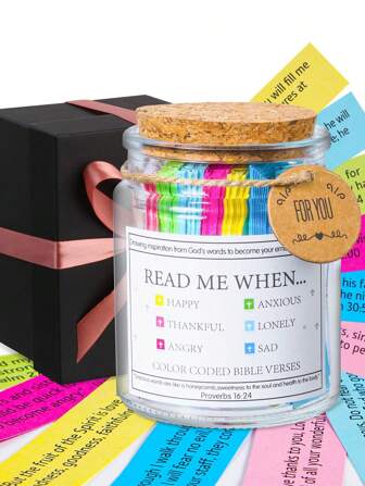 El Frasco de la Esperanza, Léeme Cuando Frasco de Versículos Bíblicos para Emociones y Sentimientos, Regalo del Día de la Madre, Frasco de Oración e Inspiración Diaria de las Escrituras, Regalo Cristiano para Mujeres, Juguete de Descompresión, Botella de Vidrio, Regalo Perfecto para el Día de San Valentín