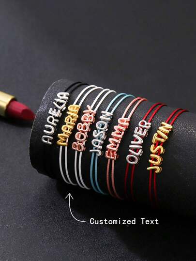 1 Stück personalisiertes handgewebtes Perlenarmband mit Buchstaben, frei kombinierbar, geeignet für Familie, Freunde, Alltag, Partys, Abschlussfeiern, Geschenk für Kinder, stylisch, farbig, vintage, unisex, hipster, einfach, lässig, individuell, personalisiert, einzigartig, ideales Geschenk für sie, Freund, Freundin, Vater, Mutter, Familie, für Teenager, Schüler der Sekundarstufe I und II, Studenten, individualisierte Mode-Wort-Armbänder, Vintage-Outfit