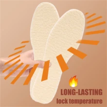 Natural Lamb Fleece Insoles Men Women Winter Keep Warm Insole Soft Wool Thicken Shoepad Cashmere Shoes Insert Thermal Shoe Pads, Winter Gift Ideas - Apricot - View 9