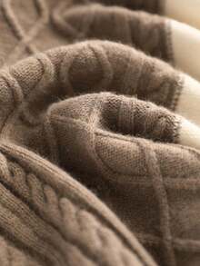 طقم بلوزة وتنورة نسائي فضفاض عصري بياقة عالية، أكمام طويلة، تصميم ألوان متباينة، مناسب للخريف والشتاء - متعدد الألوان - مشاهدة 5