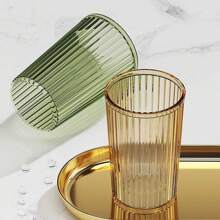 Elegant Simple Transparent Round Bathroom Toothbrush Cup, Portable Water Cup Couple Gargle Cup, Minimalist Design Home Bathroom Decor Summer Back To School