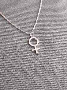 金星符号项链女权主义珠宝女性符号吊坠纯银女性符号项链女权主义礼物 - Necklace - 查看 7