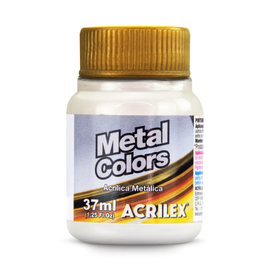 Metallic Acrylic Paint 37ml Metal Colors Acrilex - 白色 - 查看 1