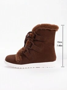 Modische, stilvolle, sexy, vielseitige, wasserdichte Plateau-Kurzstiefel, bequeme, süße Kurzstiefel mit niedrigem Absatz und rutschfester Sohle, Outdoor-Country-Resort-Stiefel für Damen, Schneestiefel, Wadenlange Stiefel, Keilabsatz-Stiefel mit dicker Sohle, Cowboystiefel, Kampfstiefel, Partyschuhe, Laufstiefel, Wanderstiefel, Schnürstiefel, warme, flauschige, strapazierfähige Schuhe