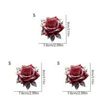 Vintage Red Roses Iron-On Transfer Decals - Perfect For T-Shirts & Apparel, Durable HTV Vinyl Stickers