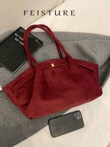 1 pezzo FEISTURE Borsa a spalla a forma di raviolo rosso ancora, borsa di alta qualità con ampia capacità adatta per pendolarismo quotidiano, ideale per ragazze, donne, studenti universitari e impiegati, ottima per lavoro, attività, pendolarismo e San Valentino