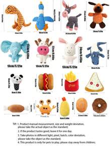 5pcs Cartoon Dog Toys, Suitable For Small Dog Breeds - , Interactive And Crinkly Pet Playset, For Pets That Love To Chew Tug Of War Pet Toys With A Bell