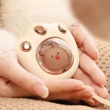 USB Rechargeable Hand Warmer, Bear Shape Electric Hand Warmer, Portable Hand Warmer With RGB Light, Reusable Hand Warmer For Camping