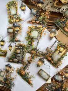 15 Blatt/Packung Vintage wasserdichte Straßenlaterne Landschaft Aufkleber, Dekoration für Scrapbooking, ausgestanzte PET Aufkleber