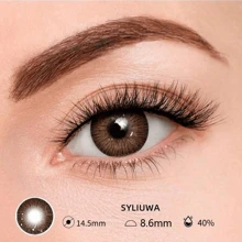 1 para kolorowych soczewek kontaktowych w kolorze niebieskim, szarym, brązowym, 14,5 mm, roczne, jednorazowe, odpowiednie do codziennego użytku i noszenia