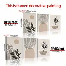 Boho Abstract Wall Art Prints, Boho Wall Decor, Set Of 3 Wall Prints, Scandi, Mid Century, Black, Beige, Green, Terracotta, Boho Canvas Wall Art, No Frame,Poster Gifts Birthday Graduation - Multicolor - View 4