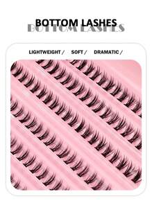 Asiteo 200Pcs C Curl Cluster Lashes Lower Eyelashes - Natural-Looking, Reusable Bottom Lashes, DIY Eyelash Extensions For Beginners Easy To Use, Salon-Quality, Long-Lasting, False Eyelash Extensions Lash Clusters, Eyelash Clusters, Individual Eyelashes, Lashes, Fake Lashes - C - View 5